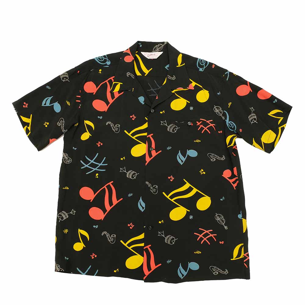 STAR OF HOLLYWOOD - HIGH DENSITY RAYON OPEN SHIRT - ROCKIN' NOTES - SH39084