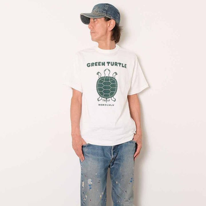 WAREHOUSE - Lot 4601 - S/S T-SHIRT - GREEN TURTLE - 4601GR-26
