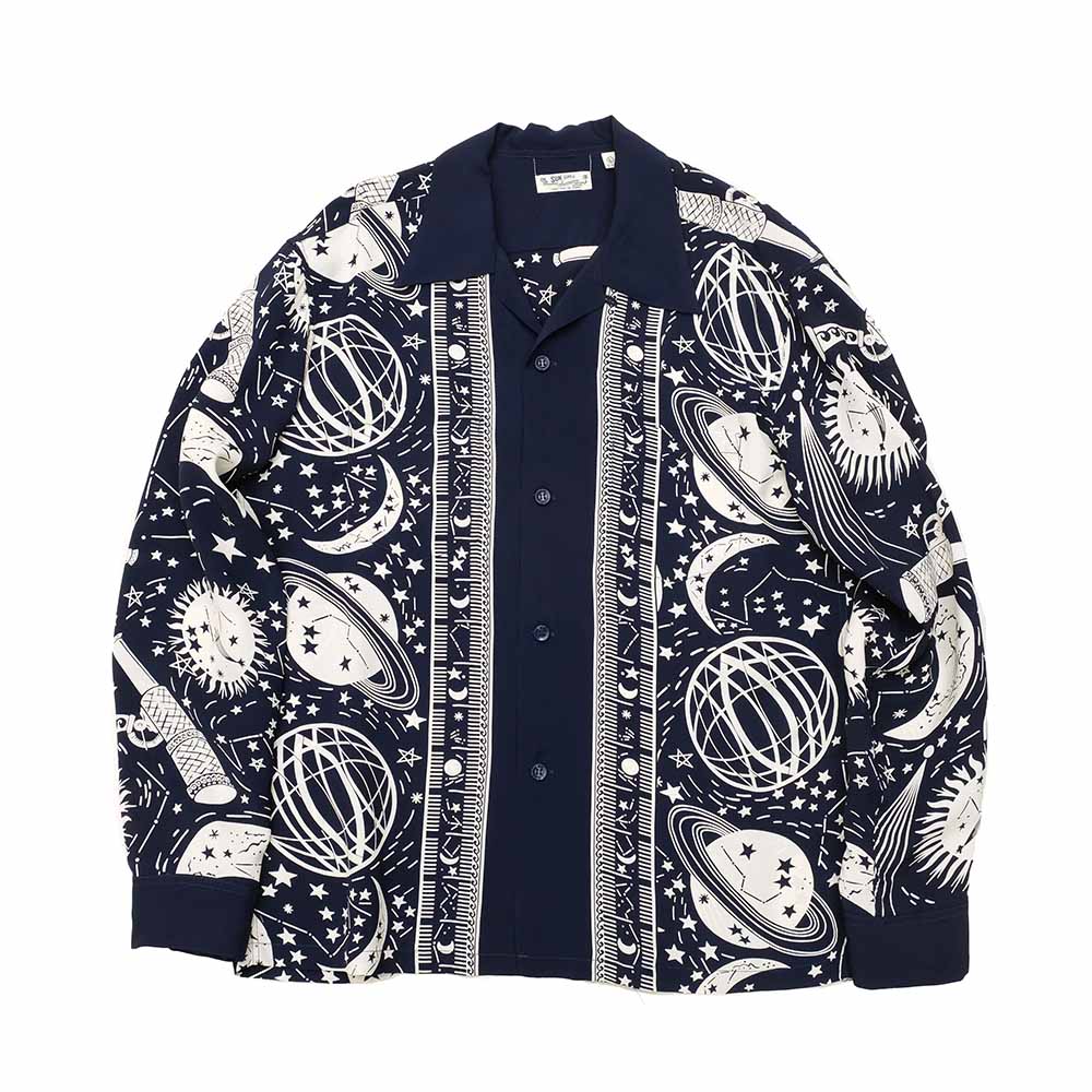 SUN SUR - HINOYA EXCLUSIVE - L/S RAYON HAWAIIAN SHIRT - COSMO GRAPHIC - SS29051HY