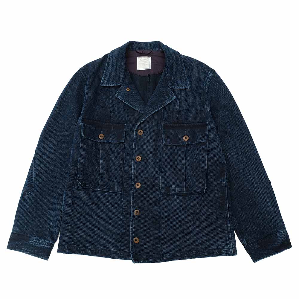Soundman - US ARMY COMBAT JK - Delaware - Indigo Dyed Sashiko Style Dobby - 493M-655A