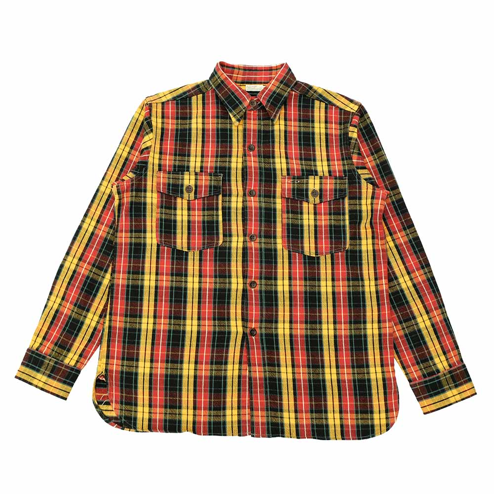 WAREHOUSE - Lot.3022 FLANNEL SHIRTS WITH CHINSTRAP - F柄 - ONE WASH - WH-3022F24