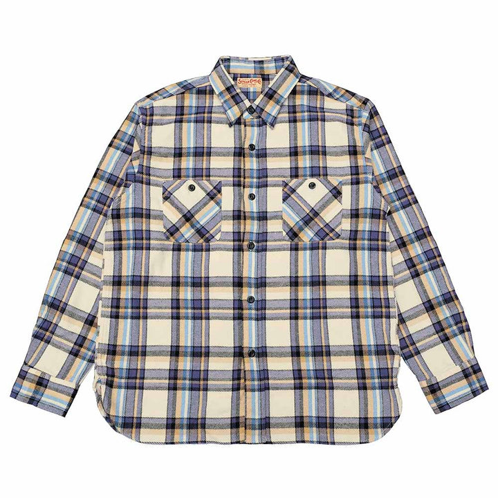 SUGAR CANE - TWILL CHECK WORK SHIRT - SC29565
