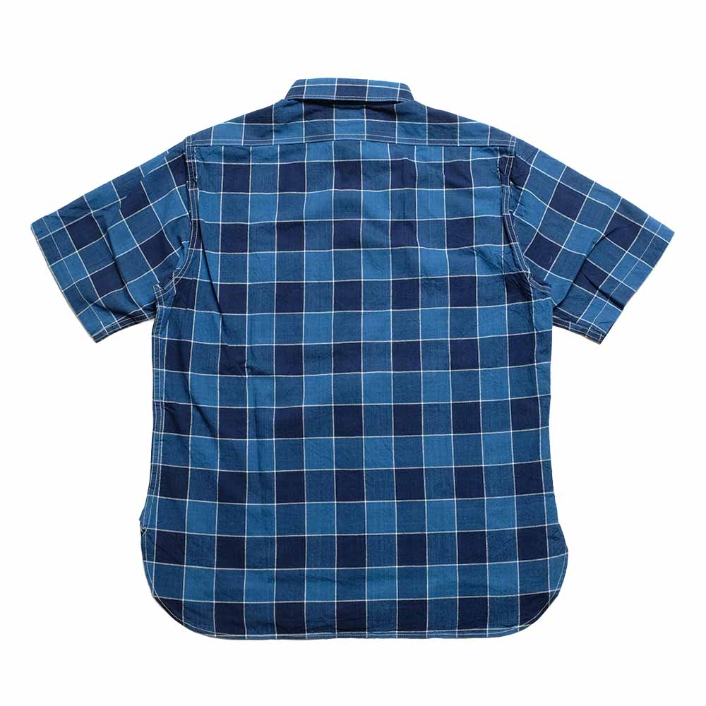 SUGAR CANE - FICTION ROMANCE - 5oz. INDIGO CHECK WORK SHIRT - SC39733