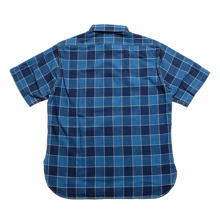 SUGAR CANE - FICTION ROMANCE - 5oz. INDIGO CHECK WORK SHIRT - SC39733