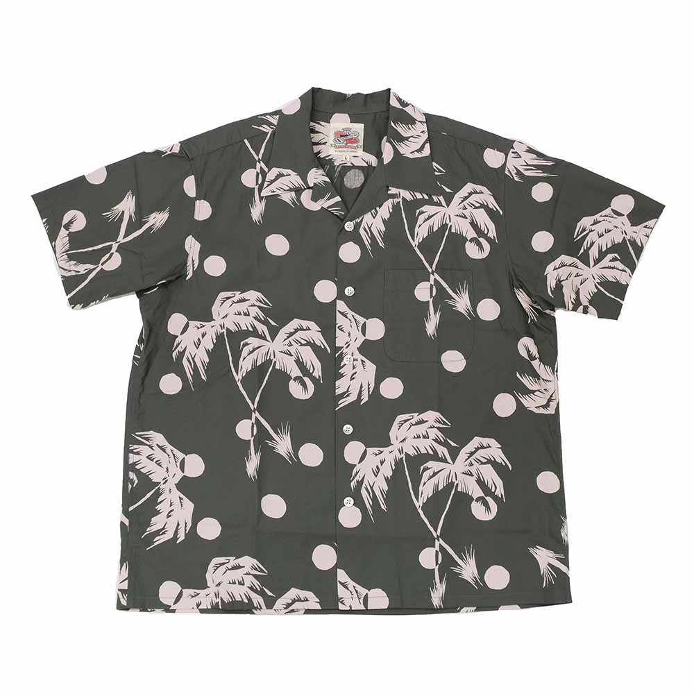Duke Kahanamoku - COTTON HAWAIIAN SHIRT - MOONLIGHT PALMTREE - DK39451