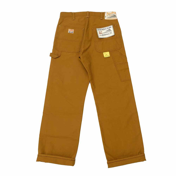 SUGAR CANE - 13oz. BROWN DUCK WORK PANTS - SC42497