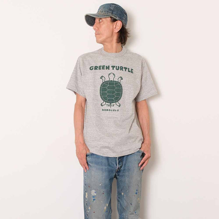 WAREHOUSE - Lot 4601 - S/S T-SHIRT - GREEN TURTLE - 4601GR-26