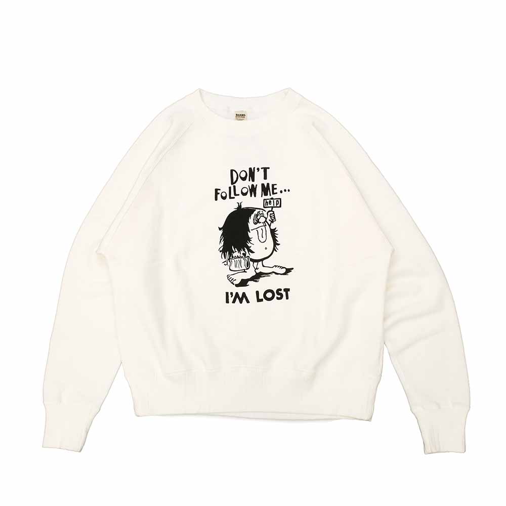 BARNS - Azuma Drop Needle Ribbed Crew Neck Print Sweatshirt - I'M LOST - BR-25437