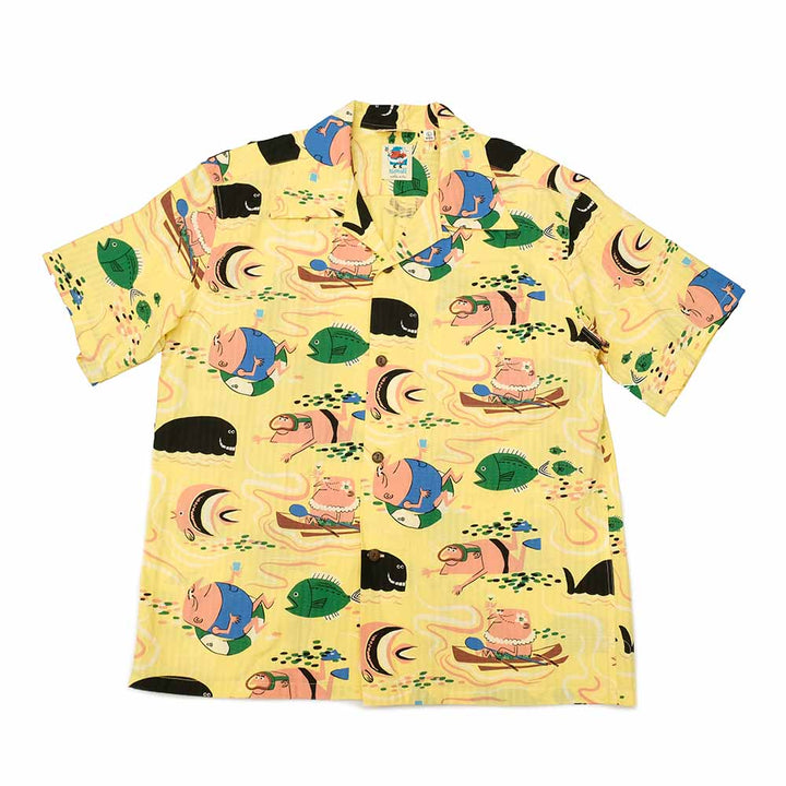 SUN SURF - DOBBY COTTON OPEN SHIRT - OCEAN ACTIVITIES - by 柳原良平 with MOOKIE SS39538