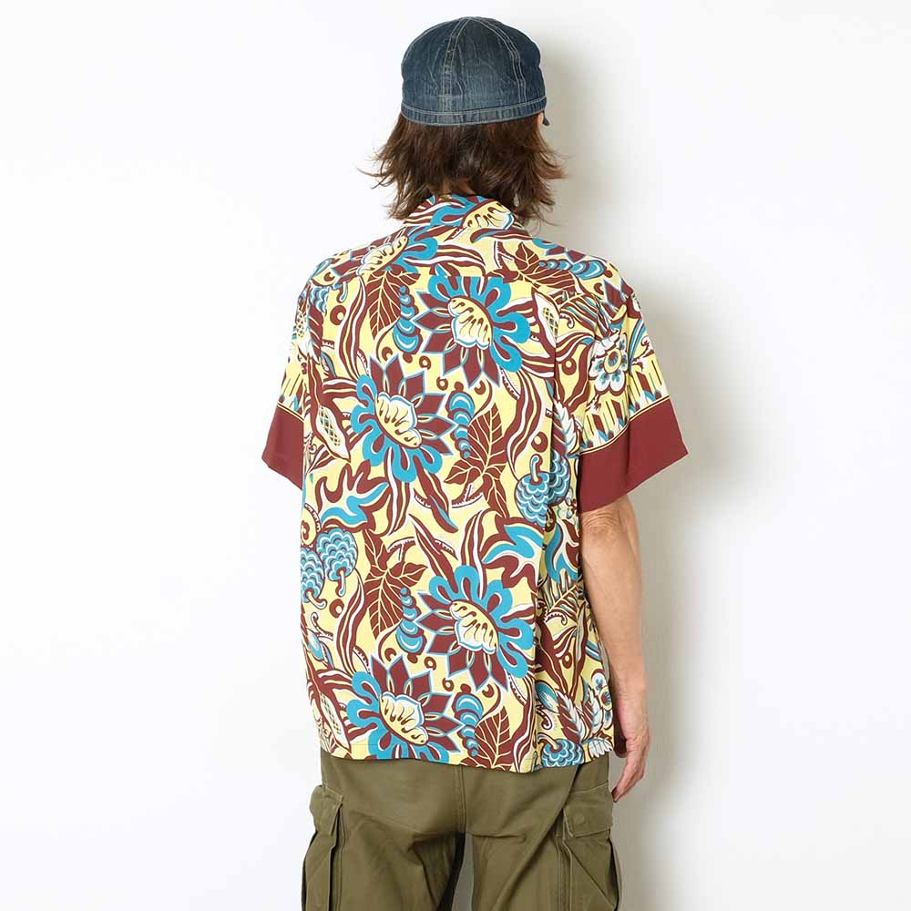 SUN SURF - RAYON HAWAIIAN SHIRT - FLOWER FIELD BORDER - SS39430