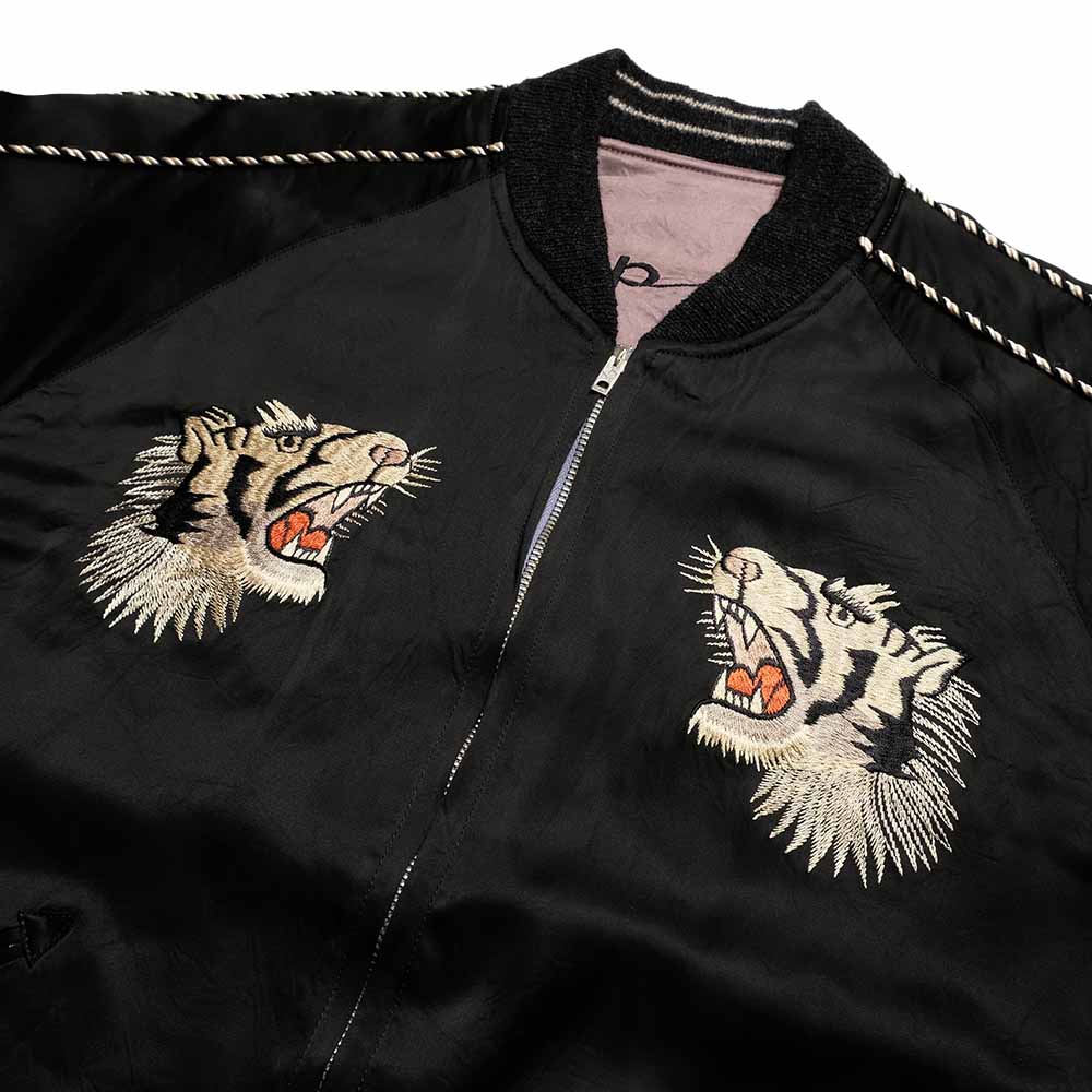 TAILOR TOYO - Acetate Souvenir Jacket - KOSHO ＆ CO. - Special Edition - WHITE TIGER x JAPAN MAP - TT15912-119