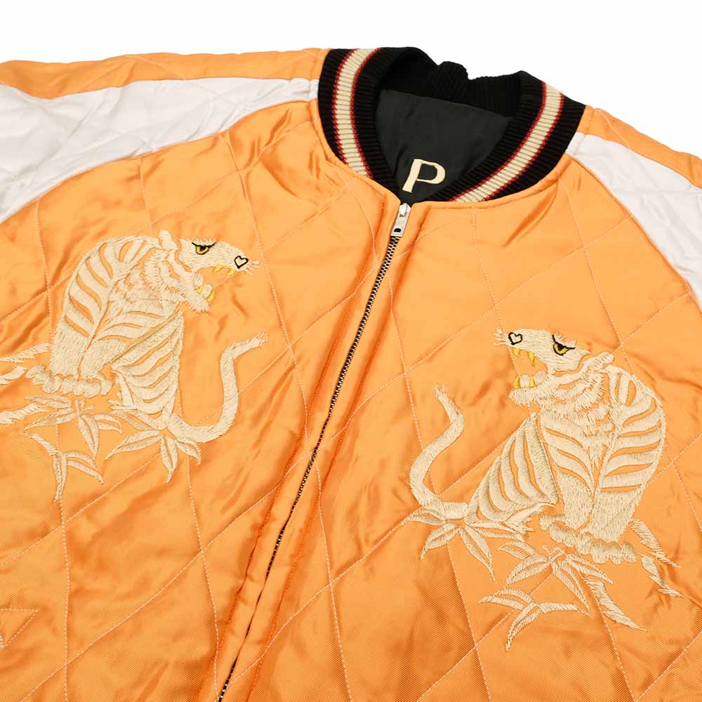 TAILOR TOYO - Acetate Quilted Souvenir Jacket - WHITE TIGER × LANDSCAPE - TT15791-159