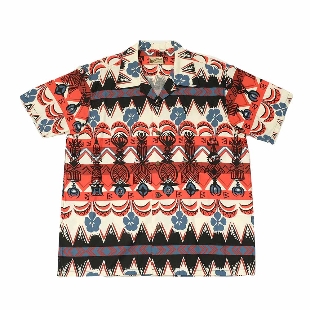 SUN SURF - COTTON BROAD OPEN SHIRT - TROPICAL WOODCUT - SS39504