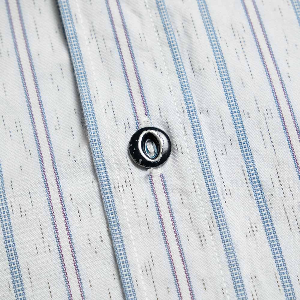 SUGAR CANE - FICTION ROMANCE - 6oz. INDIGO STRIPE WORK SHIRT - SC29671