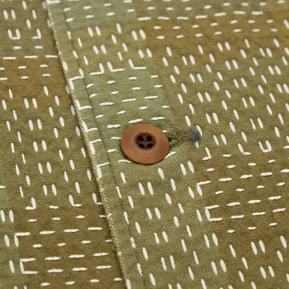 STUDIO D’ARTISAN - NORAGI ARMY SASHIKO - SHORT SLEEVE SHIRT - 5719