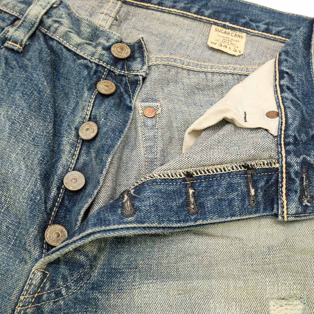 SUGAR CANE - 14.25oz. DENIM 1947 REMAKE AGED MODEL - REGULAR STRAIGHT - SC41947SR