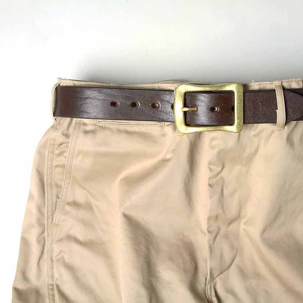 BARNS - TOCHIGI LEATHER BELT - Gold Color Buckle - LE-3055