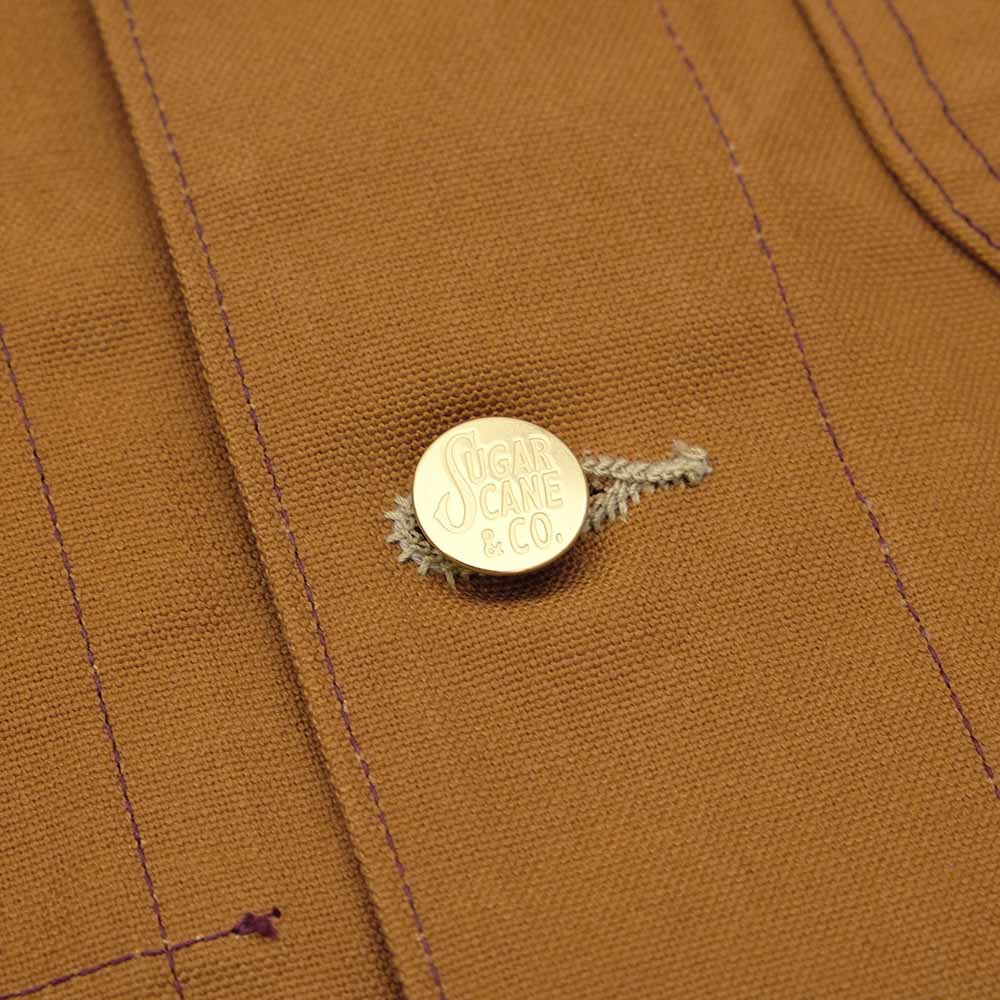 SUGAR CANE - 13oz. BROWN DUCK WORK COAT - SC15657