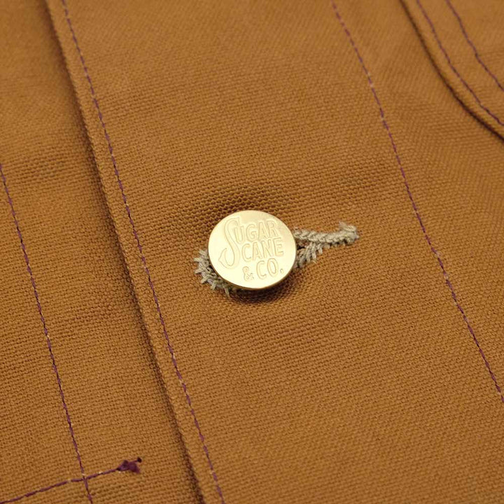 SUGAR CANE - 13oz. BROWN DUCK WORK COAT - SC15657