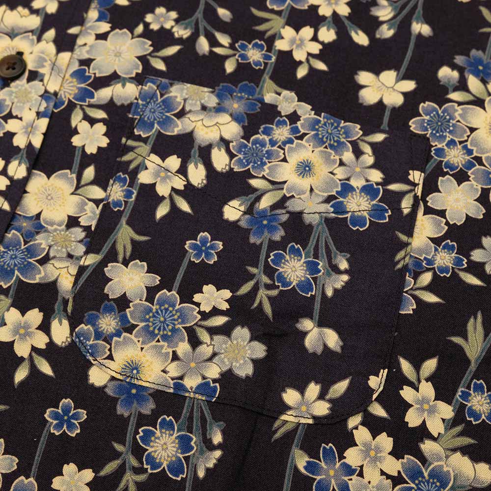 衣櫻 - シーチング素材 - 長袖レギュラーシャツ - 枝垂桜 - SA1744