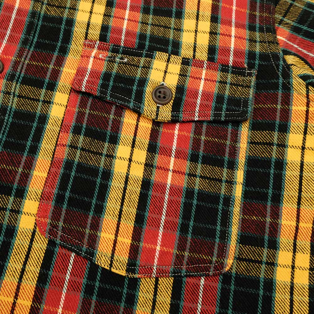 WAREHOUSE - Lot.3022 FLANNEL SHIRTS WITH CHINSTRAP - F柄 - ONE WASH - WH-3022F24