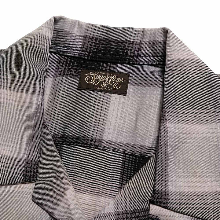 SUGAR CANE - COTTON OMBRE CHECK - S/S OPEN SHIRT - SC39724