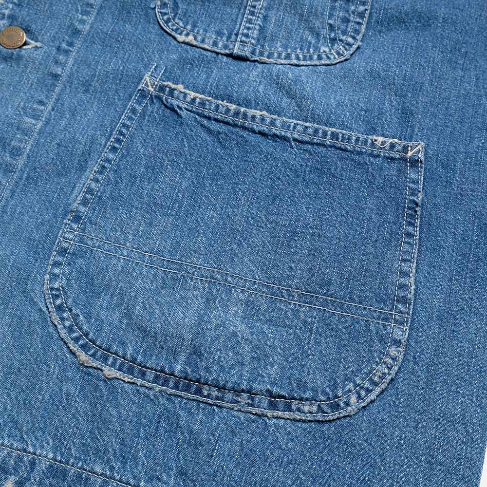 REMI RELIEF - 9.5oz Nep Denim Coverall - USED BLUE - RN30389042
