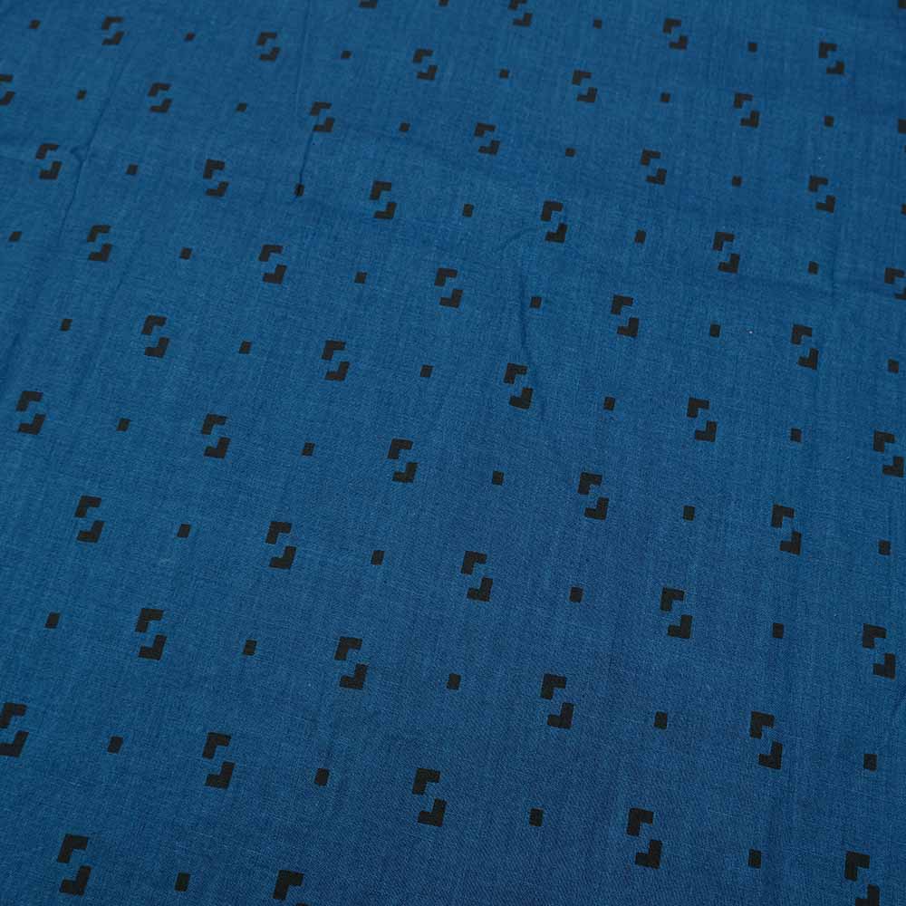 SUGAR CANE - FICTION ROMANCE - 3.5oz. INDIGO PRINT OPEN SHIRT - SC39511