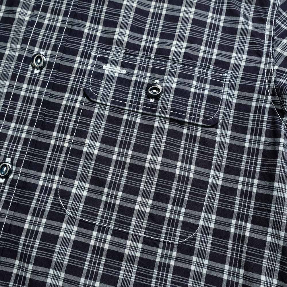 SUGAR CANE - FICTION ROMANCE - 4oz. INDIGO CHECK WORK SHIRT - SC29672