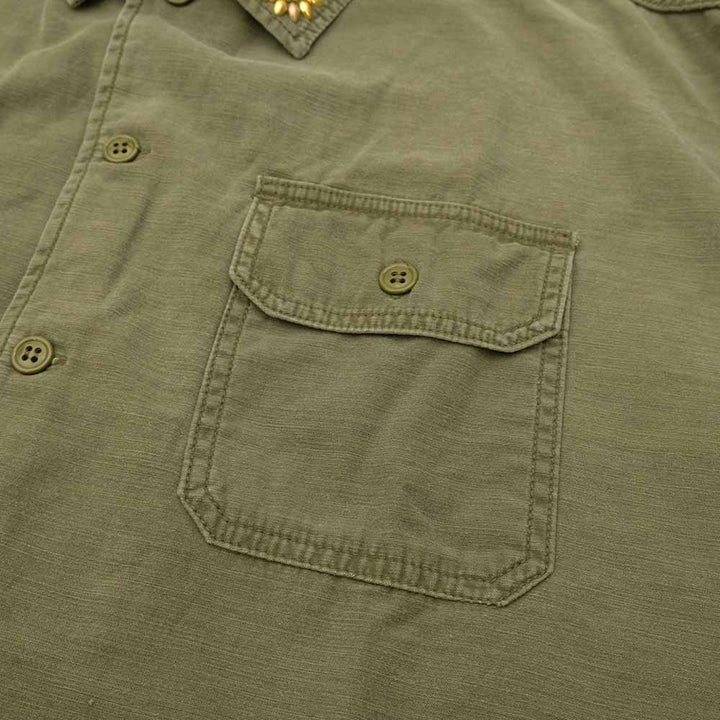 REMI RELIEF - WIDE MILITARY SHIRT - Large Flower Studs - RN2043SDO