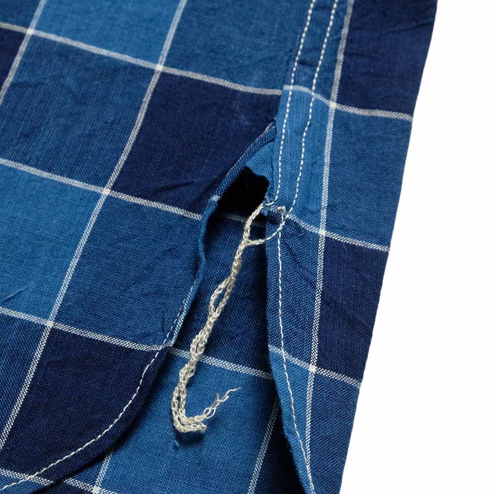 SUGAR CANE - FICTION ROMANCE - 5oz. INDIGO CHECK WORK SHIRT - SC39733