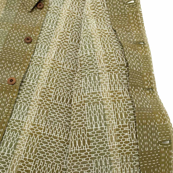 STUDIO D’ARTISAN - NORAGI ARMY SASHIKO - SHORT SLEEVE SHIRT - 5719