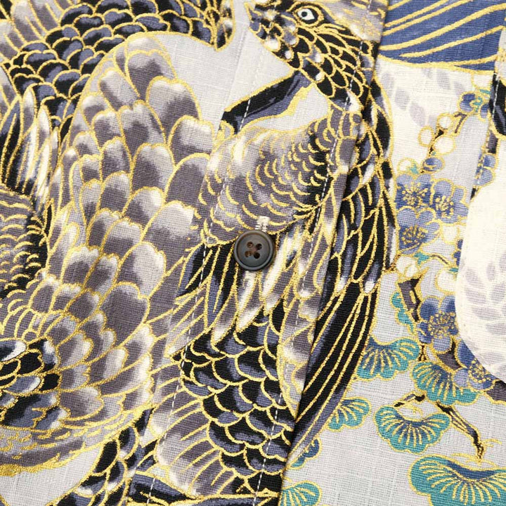 KOROMO ZAKURA - Southern Cross - Long-Sleeve Regular Shirt - Hawk depicted with Japanese traditional technique, KINSAI-style - SA1727