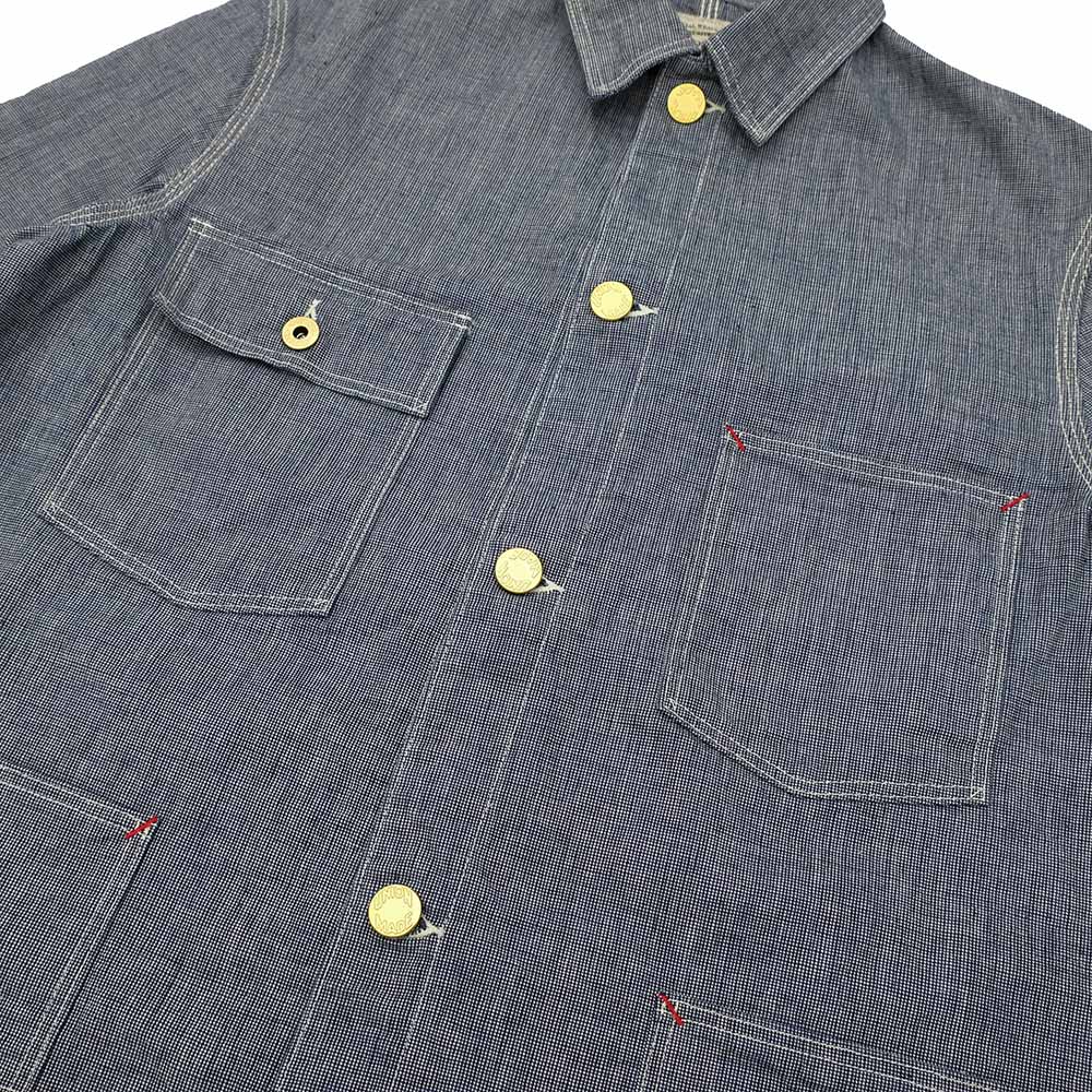 WAREHOUSE - INDOGO PINCHECK CHANGE BUTTON COVERALL - 2195