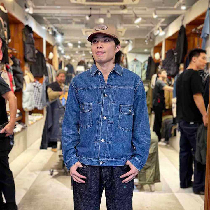 BLUE BLUE - JK02 MOD supima Selvedge Denim 2nd Type Trucker Jacket - FADE WASH - 1009866