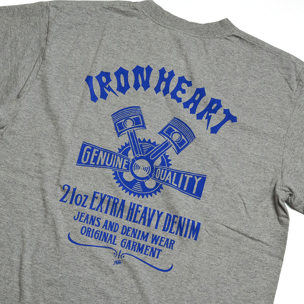 IRON HEART - 7.5oz HEAVY BODY PRINT TEE - ピストン柄 - IHT-2403
