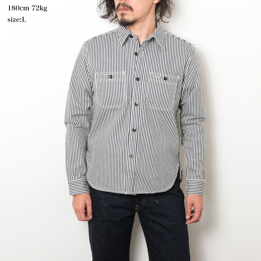 STUDIO D’ARTISAN & SA. - 14oz. HICKORY WORK SHIRT - D5335H