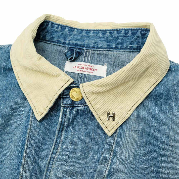 HOLLYWOOD RANCH MARKET - Light Denim Vintage Wash Short Coverall - 1017906