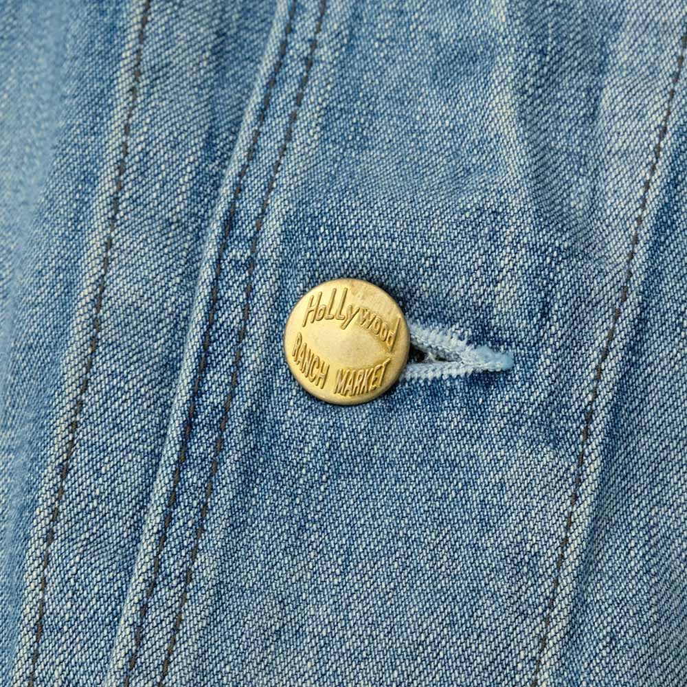 HOLLYWOOD RANCH MARKET - Light Denim Vintage Wash Short Coverall - 1017906
