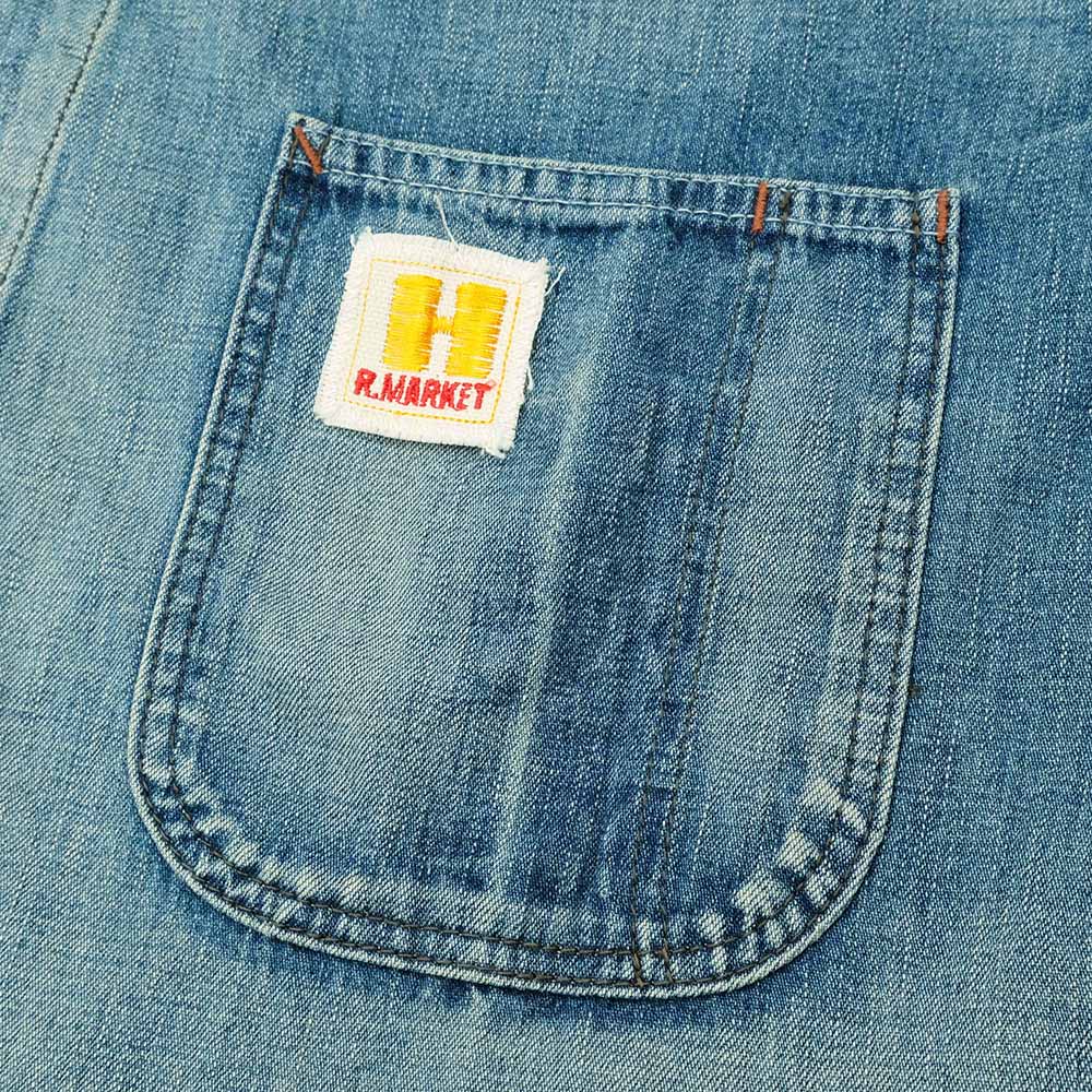HOLLYWOOD RANCH MARKET - Light Denim Vintage Wash Short Coverall - 1017906