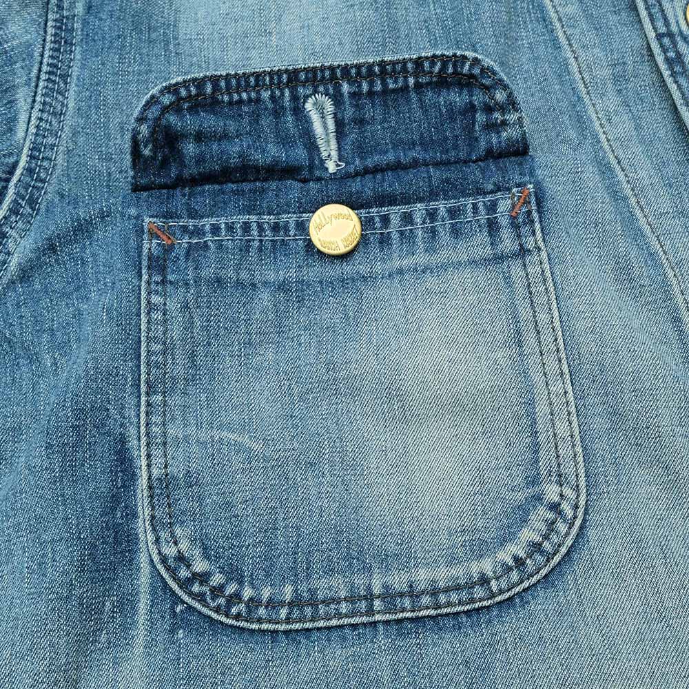 HOLLYWOOD RANCH MARKET - Light Denim Vintage Wash Short Coverall - 1017906