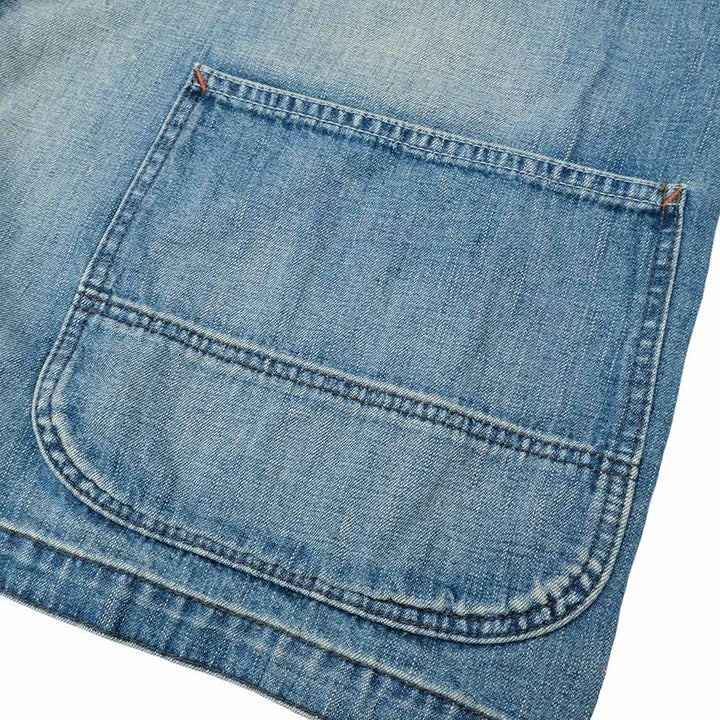 HOLLYWOOD RANCH MARKET - Light Denim Vintage Wash Short Coverall - 1017906