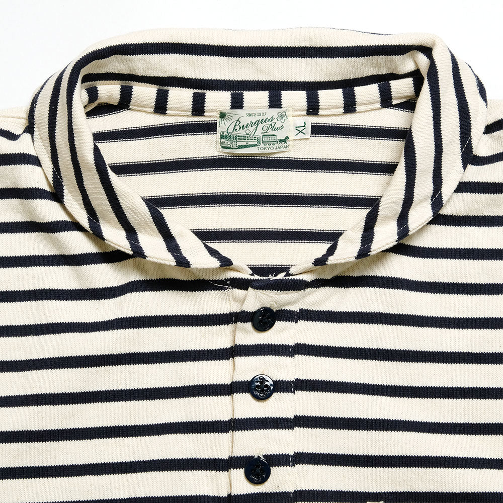 BURGUS PLUS - Shawl Collar Border Polo Shirt - HBP-011BD