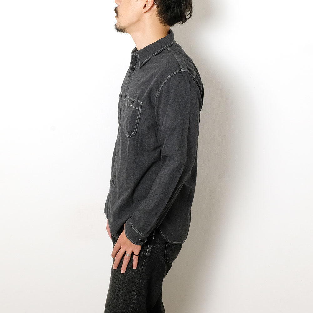 BURGUS PLUS - Beta Chambray Work Shirt - Heather Gray - HBP-300CHB