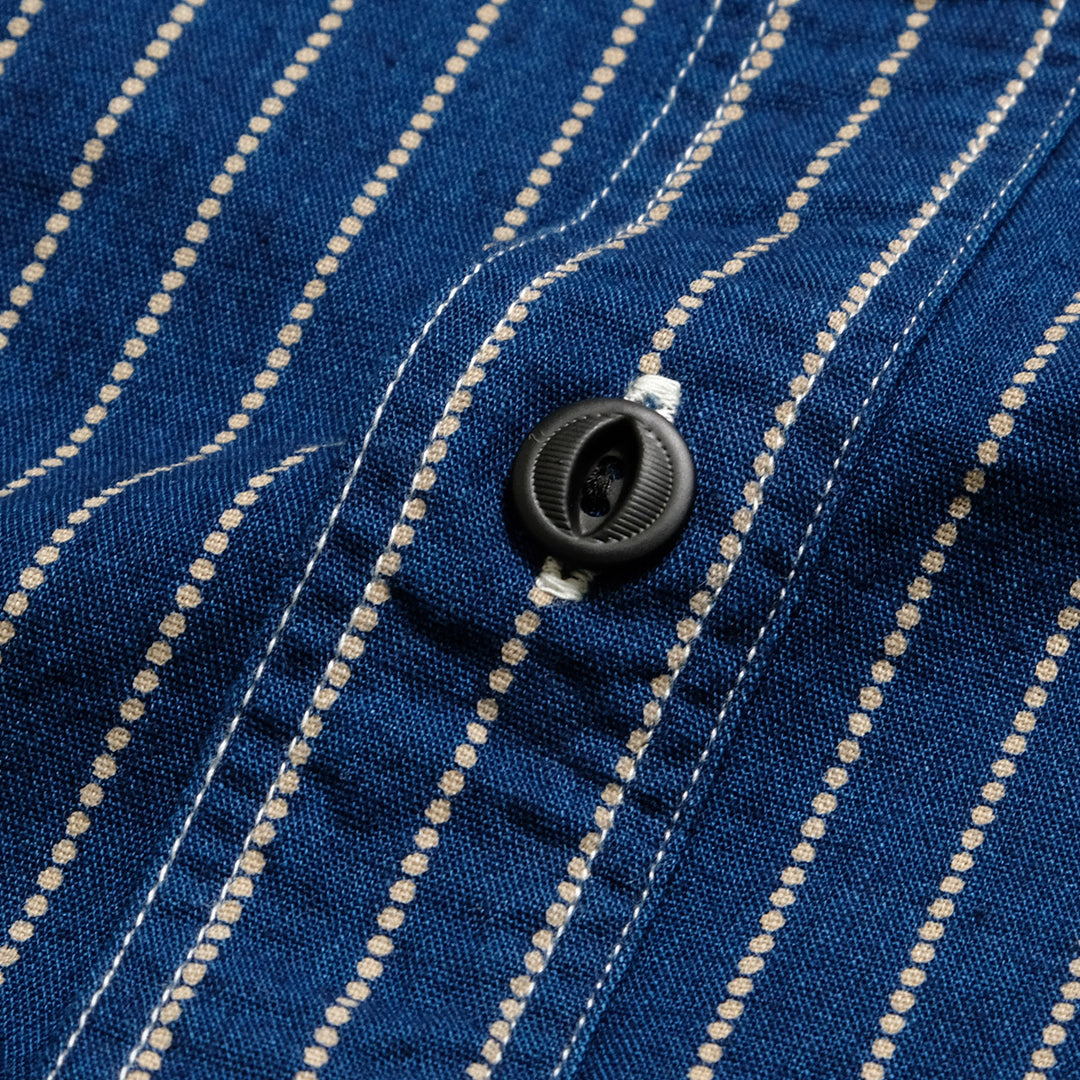 BURGUS PLUS - Beta Chambray Work Shirt - Wabash Stripe - HBP-300CHB-WB