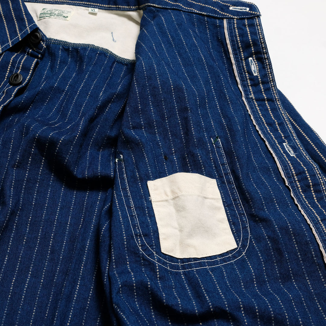 BURGUS PLUS - Beta Chambray Work Shirt - Wabash Stripe - HBP-300CHB-WB