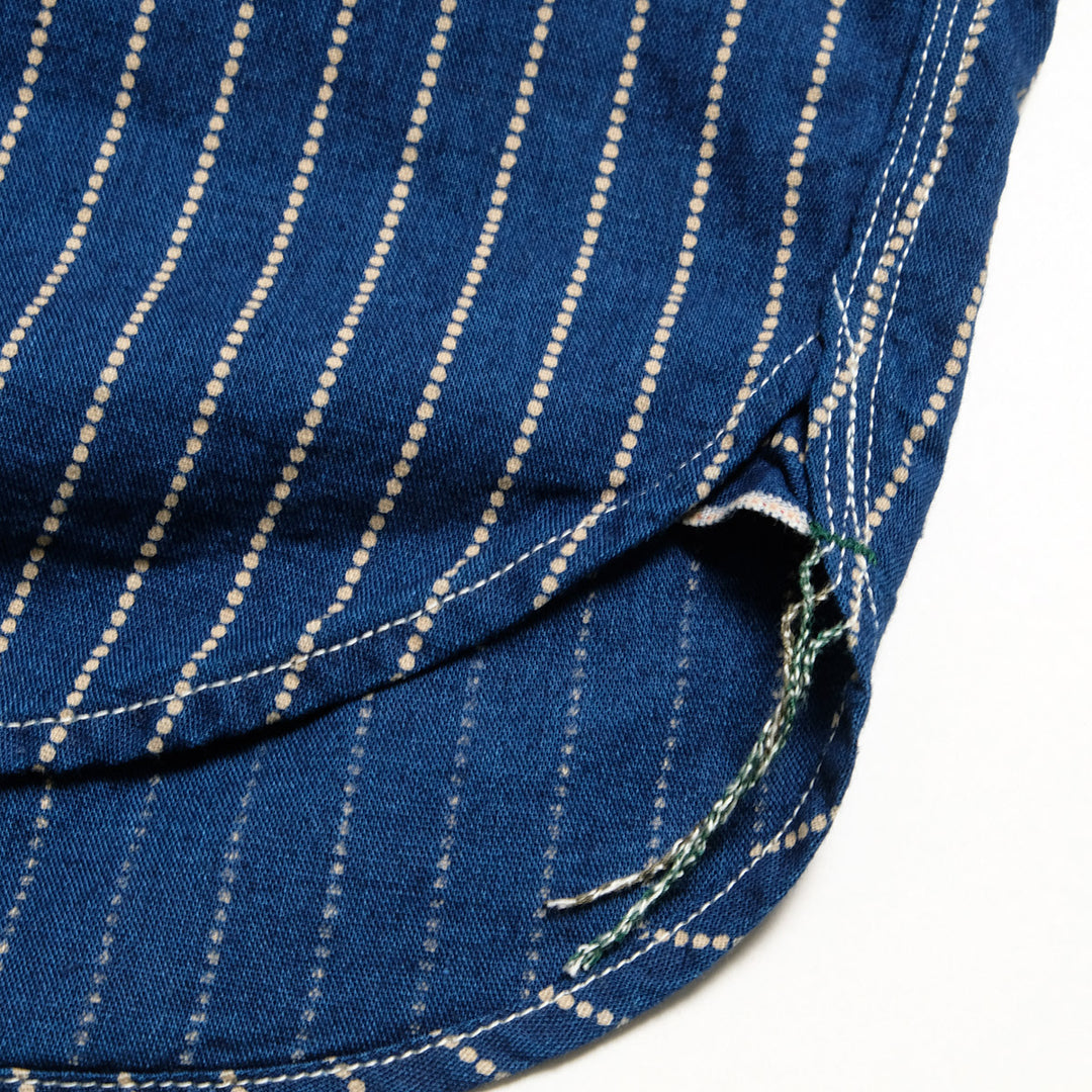 BURGUS PLUS - Beta Chambray Work Shirt - Wabash Stripe - HBP-300CHB-WB