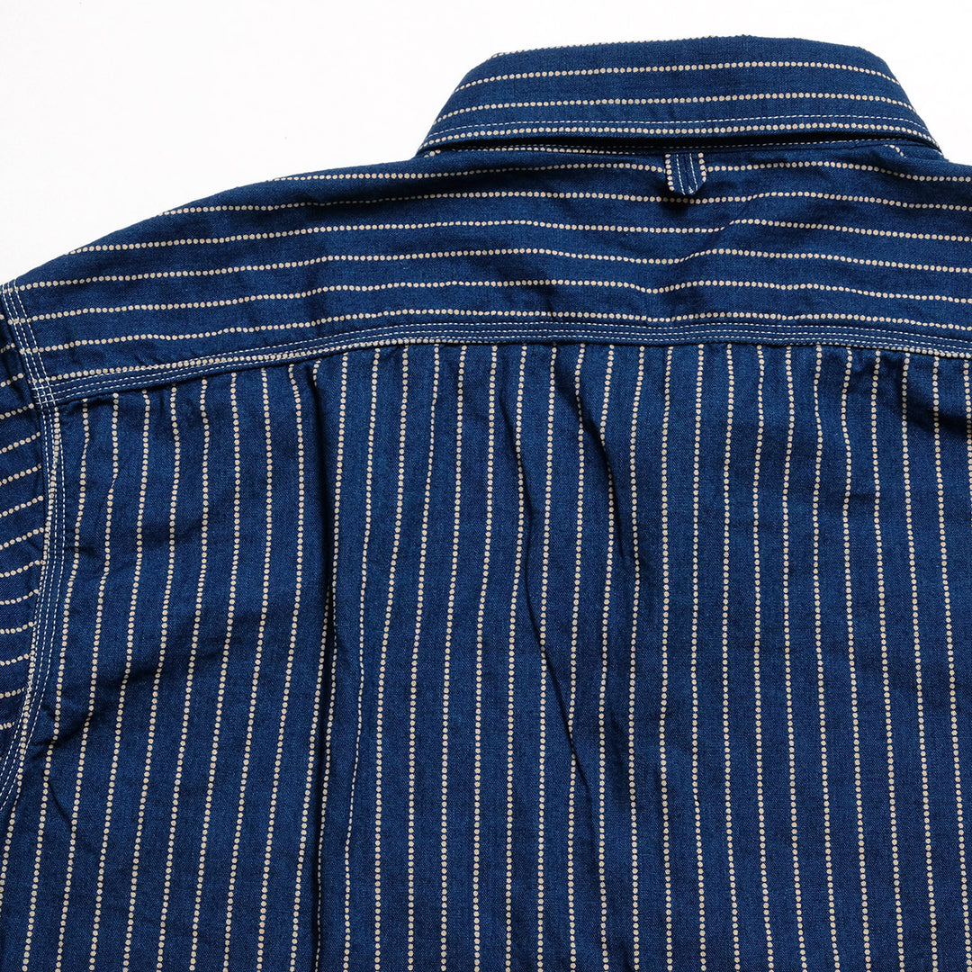 BURGUS PLUS - Beta Chambray Work Shirt - Wabash Stripe - HBP-300CHB-WB