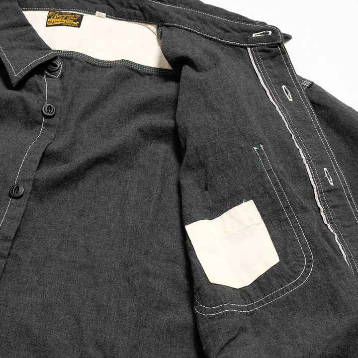 BURGUS PLUS - Beta Chambray Work Shirt Wide Silhouette - Heather Gray - HBP-300CHBWD