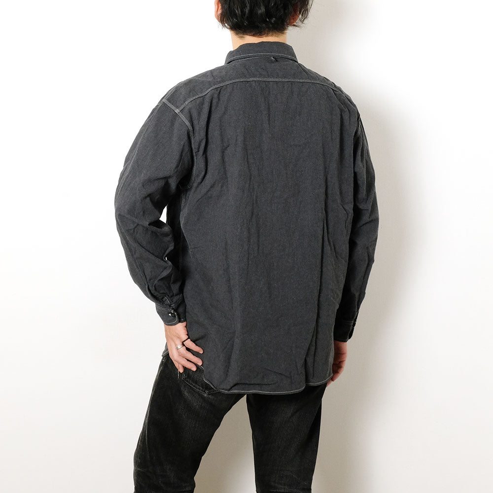 BURGUS PLUS - Beta Chambray Work Shirt Wide Silhouette - Heather Gray - HBP-300CHBWD